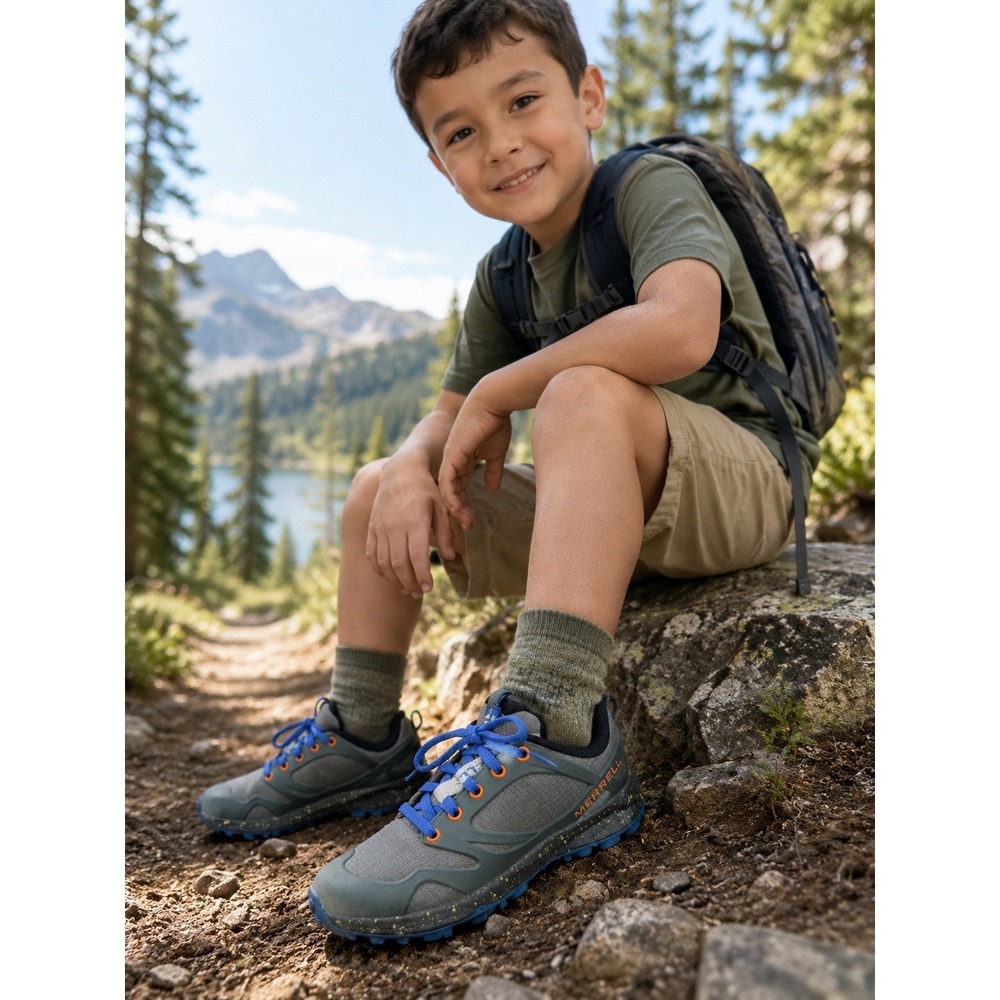 Merrell Kids Nova 2 Trail Running Shoes Grey Blue Orange MK262591 Size 11M